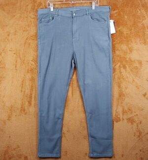 MAGASCHONI Jeans Mens Size 38 Slate Gray Stretch Terry Slim Fit Stretch